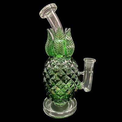 China Creative Handmade Green Yellow Glass Water Bongs 6mm Thickness for sale