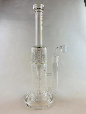 Cina doppio di vetro Perc Glass Straight Tube del tubo di fumo 18Inch in vendita