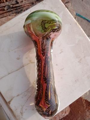 China 5 Millimeter Art Handpipes Glass Spoon Pipes mit Handzeichnungs-Muster-rauchendem Tabak 100g zu verkaufen