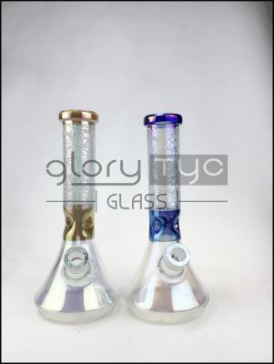 China Eis-Borosilicat-Glas Bongs tropfenden Becher der 10 Zoll-mehrfarbige Trinkwasserbrunnen-Pfeife zu verkaufen