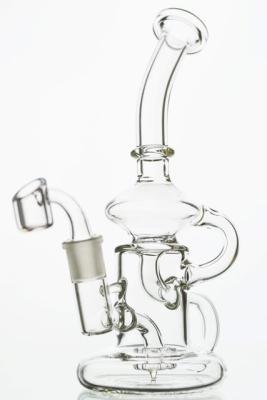 Cina la tubatura dell'acqua di vetro di 5mm Bongs la doccia di Perc Recycler Rig Dual Arm in vendita