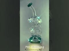 Freezable Glass Water Bongs Recycler Dab Rigs Big Glass Bongs Water Pipes 12.5 Inch