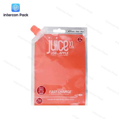 China Logotipo modificado para requisitos particulares material de las bolsas PE de Juice Spouted Liquid Stand Up de la fruta en venta