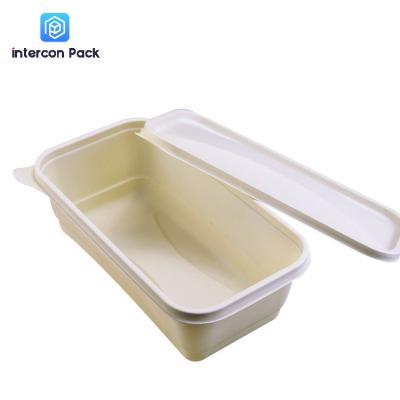 China Takeaway Sugarcane Bagasse Food Container Biodegradable Disposable With Compartment for sale