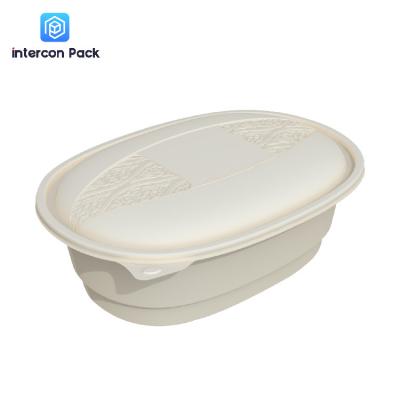 China Biodegradable Disposable Paper Pulp Moulded Trays Takeaway Food Container for sale