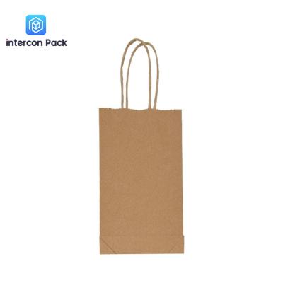 China Recyclable Kraft Paper Shopping Bags Brown Color Take Away Food Bag Te koop