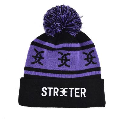 China COMMON High Quality Plain Pattern 100 Custom Free Knitting Acrylic Winter Beanie Hats for sale