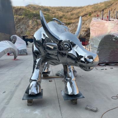 China Europe Stainless Steel Outdoor Abstract Bull Sculpture For Park Abstract City Decoration Off Side Direct Garden Statues Design Outdoor for sale