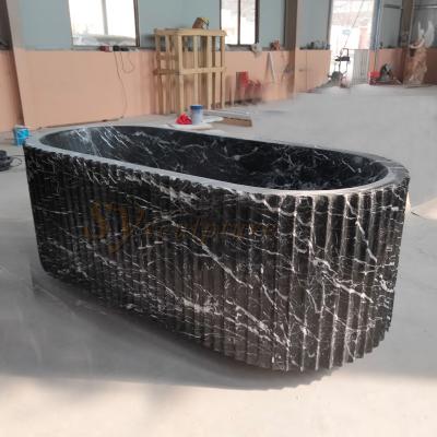 China Modern Stone Marble Freestanding Marble Bathtub Natural Stone Bathtub For Sale Black Stone Bathroom Marble Bathtub The Beautiful for sale