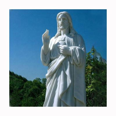 China Modern Wholesale Modern White Marble Life Size Marble Sculpture Statue Nun Religious Jesus Religious Statue for sale