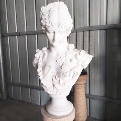 China Modern Marble Statue Marble Head Sculpture Stone Bust Roman Woman Bust Marble Manufacturers for sale