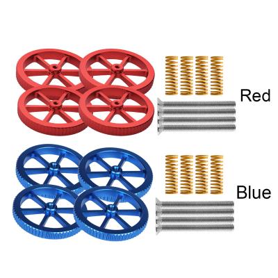 China Home Use 3D Printer Accessories Blue/Red One Set Metal Hot Bed Leveling Nut With Bed Die Hot Springs For 3D Printer Hot Bed Platform for sale