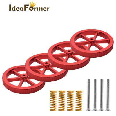 China Machinery Repairs Workshop Upgraded Red Aluminum 4PCS Hand Twist Leveling Nut With 4PCS Bed Die Hot Springs M4 Knob Screw Nuts For Ender 3/5 CR--20 for sale