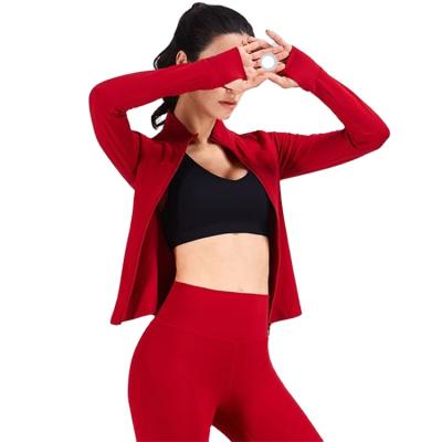 China Breathable Yoga Jacket Top Women's High-Necked Exercise Jacket for sale