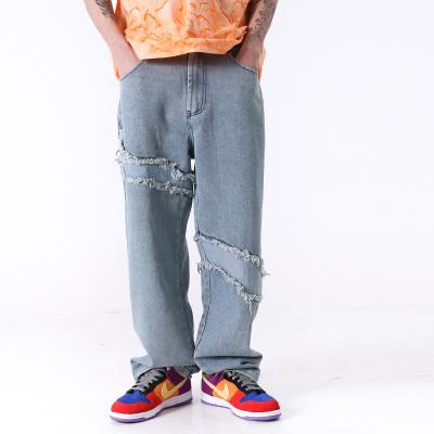 China Anti-wrinkle Mens Wash Scuffed Jeans Mens Quilting Casual Pants for sale