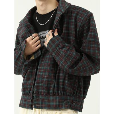 China OEM Style Logo Flannel Plaid Jacket Men QUICK DRY Loose Jacket for sale