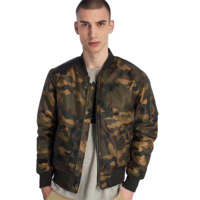 China QUICK DRY Custom Brand Camouflage Print Classic Fit Bomber Jacket Men for sale