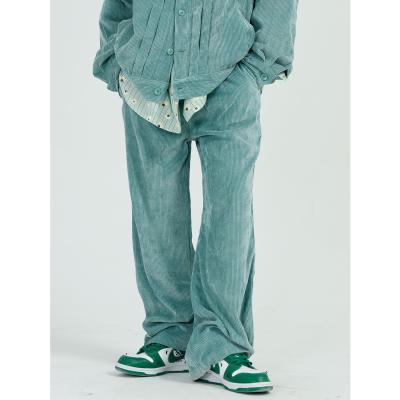 China Anti-wrinkle Solid Color Mens Vintage Corduroy Loose Fit Track Pants for sale