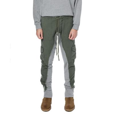 China Anti-Wrinkle Thick Fleece Trousers Casual Men's Sweatpants Distressed Patchwork Pants for sale