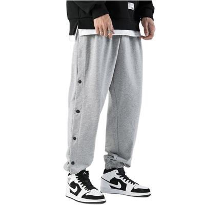 China Anti-Wrinkle OEM Design Button Pants Mens French Terry Sweatpants for sale