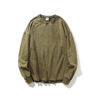 China Anti-wrinkle Mens High Street Mens Sweatshirt Washed Pullover Creaw Neck Sweater for sale