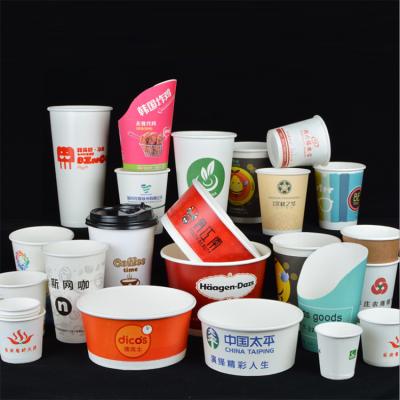 China Disposable Custom LOGO Printed Disposable Paper Cup for sale