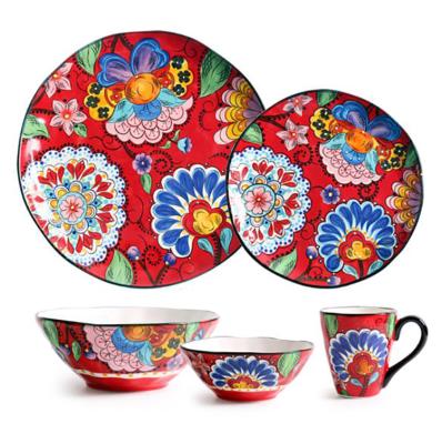 China High Quality Stocked Porcelain Stoneware Dish Cup Dinnerware Set for sale