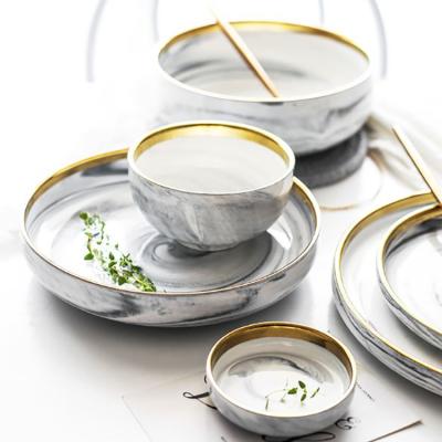 China Stocked Hot Sale Hotel Restaurant Porcelain Stoneware Dinnerware Set for sale