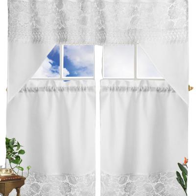 China Modern kitchen curtain with lace factory new designs cheapest curtain for window for kitchen room for sale