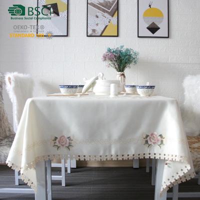 China Decorate factory sells Nordic style satin embroidered tablecloth, home decoration supplies, table flag kit at a low price for sale