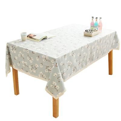 China Nordic style lace hollow border hot sale small fresh pastoral printed tablecloth for sale