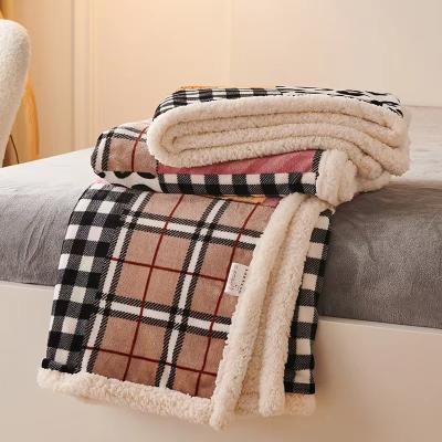 China Print Sherpa Fleece Blanket Plush Throw Fuzzy Super Soft Reversible Microfiber Flannel Blankets for Couch,Bed,Sofa Warm for sale