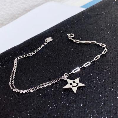 China FASHIONABLE 9YL03B Fashion Simple Star Charm S925 Silver Chain Bracelet for sale