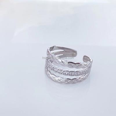 China FASHIONABLE 9JL08B Three Layer Rings 925 Sterling Silver with Zircon for sale