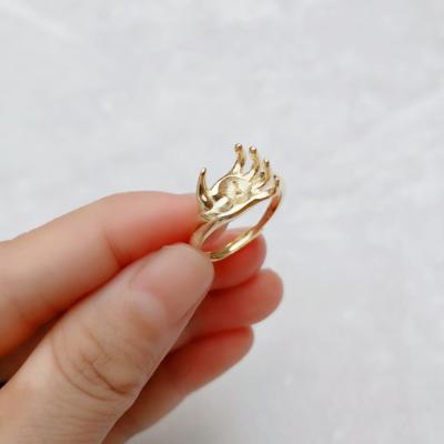 China SSR339 Gold Plated Sterling Silver Gold Plated 925 Sterling Hand Ring Design Woman Fashion Jewelry Setting Low Stand for sale