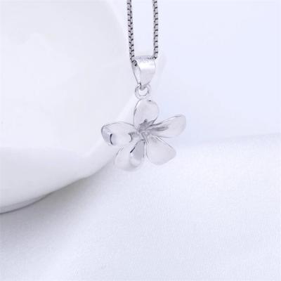 China Sterling Silver SSP108 Flower Charm Pendant in Hawaii PLUMERIA White 925 Silver For Pearl for sale