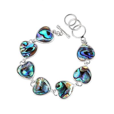 China Bohemian Abalone Shell Natural Stone BOHEMIA Women Jewelry Heart Bracelets MOP102 for sale