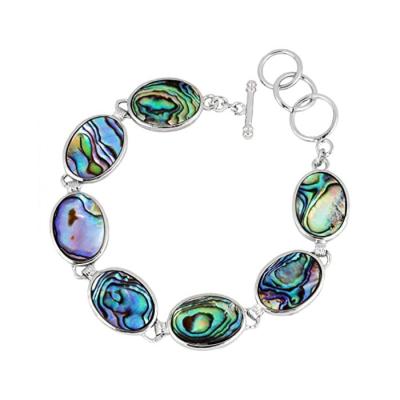 China Oval Abalone Paua Shell Jewelry Link Chain Bracelet from BOHEMIA MOP101 for sale