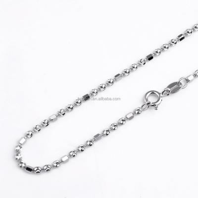 China SSN231 the CLASSIC solid 925 Sterling Silver Necklace Chain with faceted cut silver beads fantasy chain link for sale