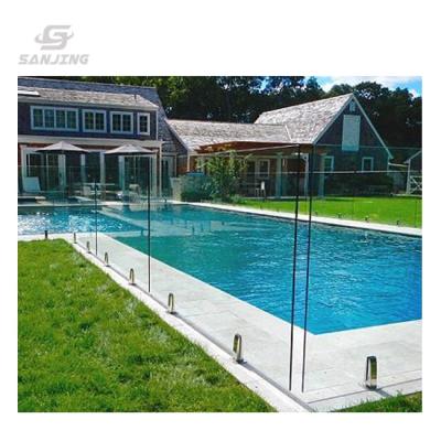 China Sanjing Modern Glass Safety Pool Slider Glass Railings And Balustrades for sale