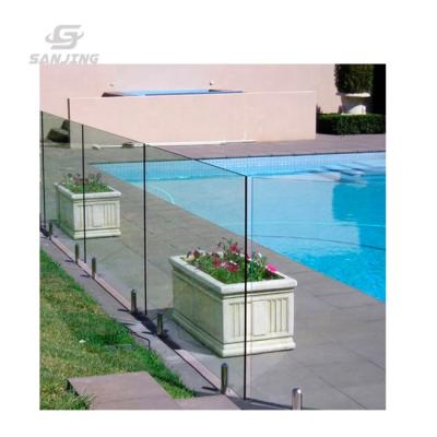 China Sanjing Modern Glass-to-Glass Barrier Swimming Pool Safety Fence for sale