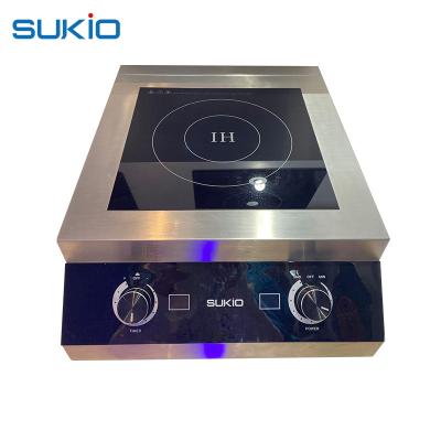 China Hotel Double Knob Control Larger Power Induction Cooker Restaurant Cooking Burner Commercial Series for sale