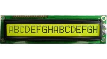 China Charakter Lcd-Anzeigen-Modul Rohs STN-Gelbgrün-16 x 1 konform zu verkaufen