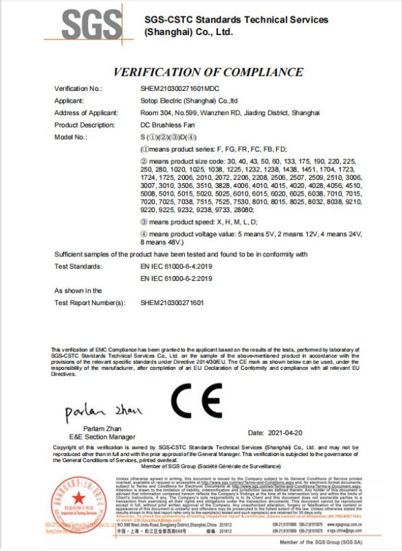 CE - Sotop Electric (Shanghai) Co., Ltd.