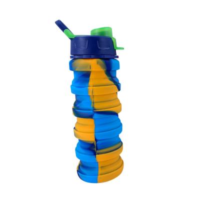 China Viable New Style Foldable Collapsible Sports Custom Logo Silicone Water Bottle for sale