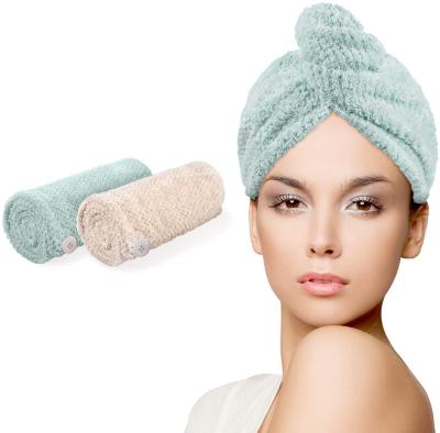 China XIAOAO Logo Women Microfiber Dry Hair Turban Microfiber Towel Super Absorbent QUICK DRY Customized Hair for sale