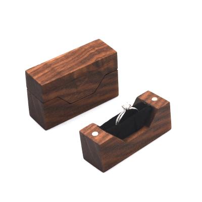 China High Quality Handmade Craft Products Wooden Ring Box With Magnet for sale