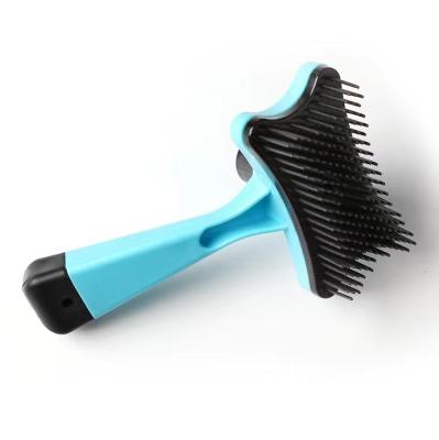 China Small Viable Pet Comb, Plastic Self-cleaning Pet Brush, Pet Hair Cleaning Brush for sale