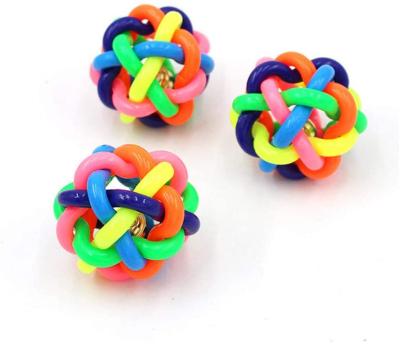 China Sustainable Dog Chew Toys Rubber Chew Toys Puppies Balls With Bells, Colorful Ball With Bells Inside for sale