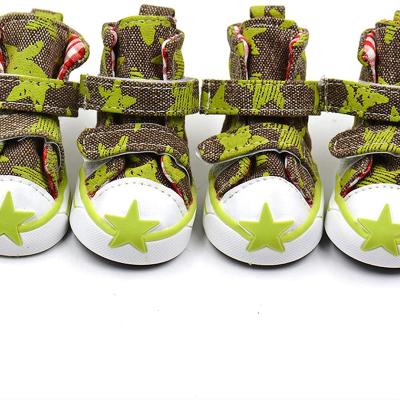 China Sustainable Dog Shoes Cute Puppy Boot Dog Canvas Outdoor Casual Sneakers (Green) for sale